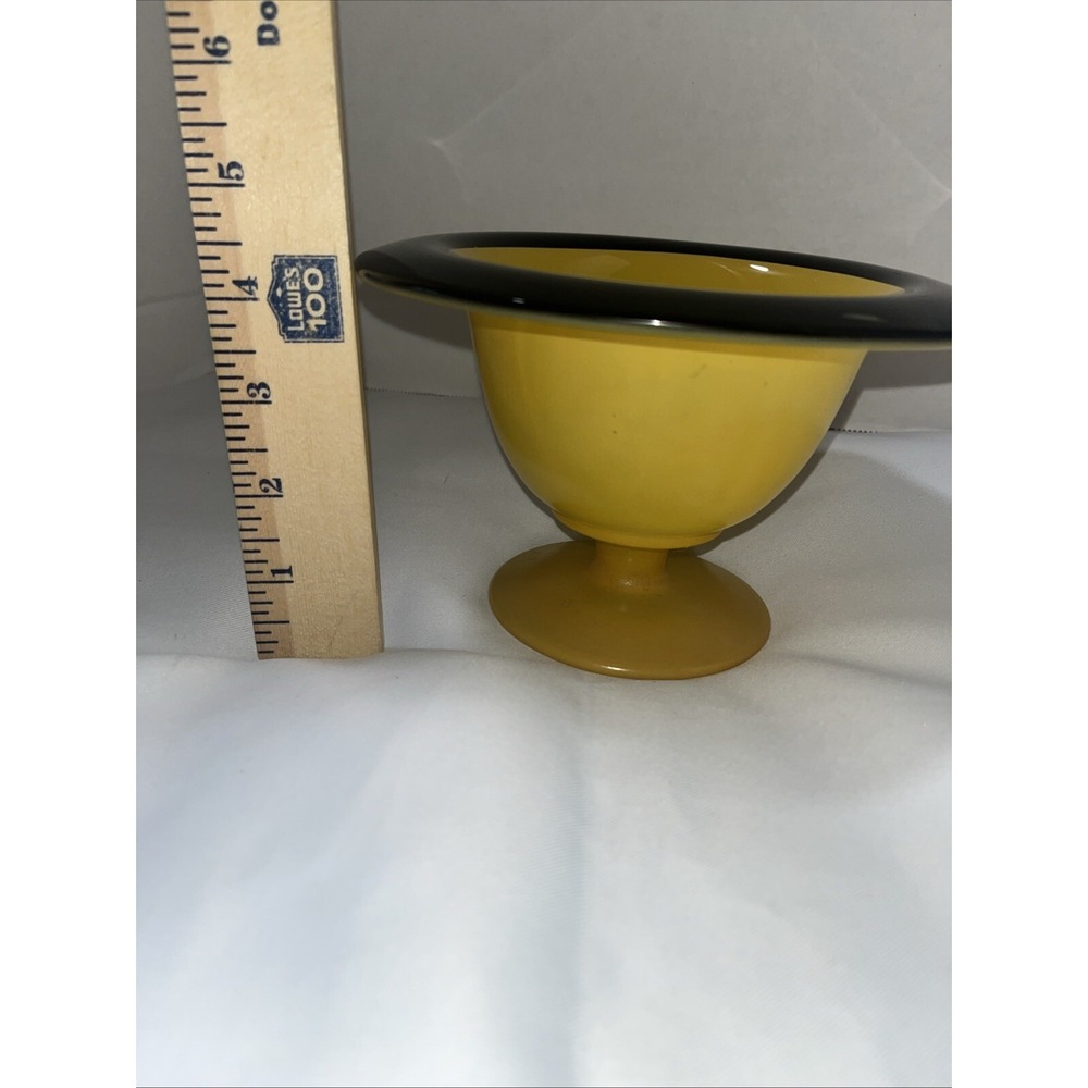 Czech Bohemian Art Glass Footed Centerpiece Pedestal Bowl Vase Compote 7" - Picture 6 of 7